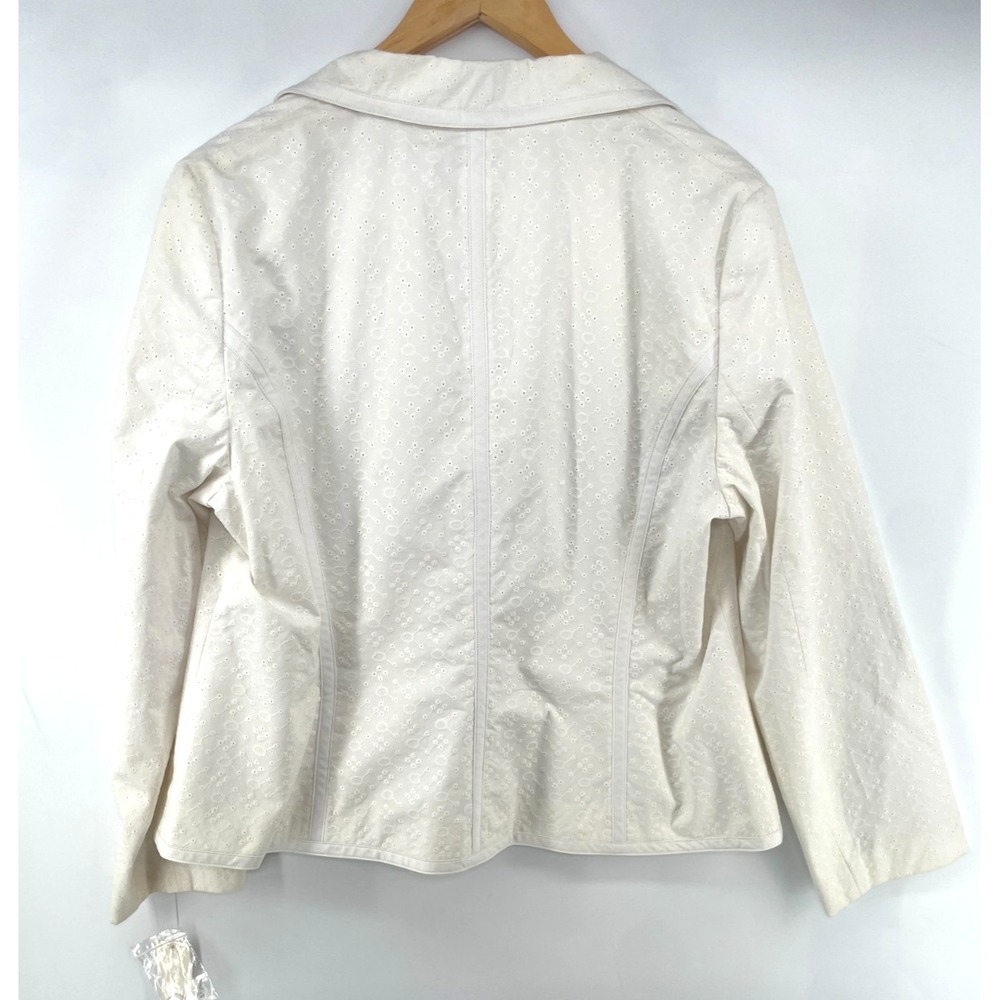 Apt 9 Woman 18W Blazer Off White Cotton Eyelet Cottagecore Shabby Chic Career - Picture 2 of 9